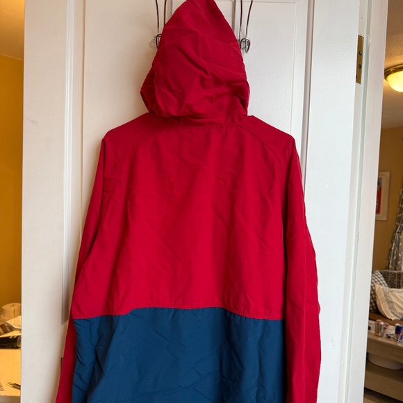 L.L. Bean Mountain Classic Anorak Jacket Windbreaker Red & Navy Blue XL - Picture 3 of 4